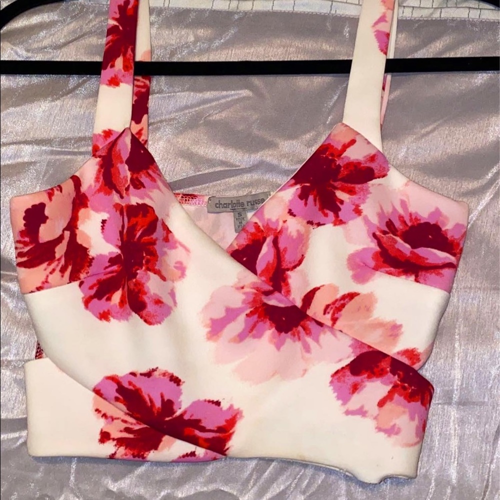 Floral wrap crop top